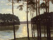 Walter Leistikow Evening mood at the battle lake china oil painting reproduction